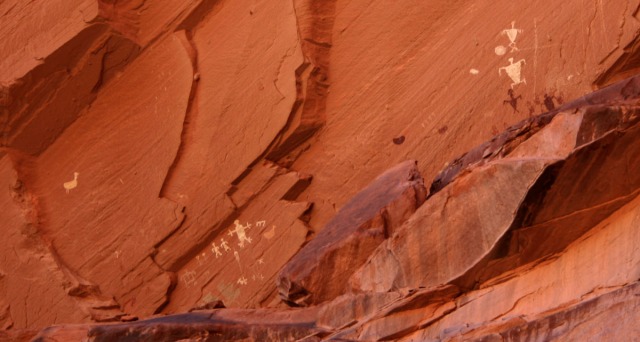White figures on red rock