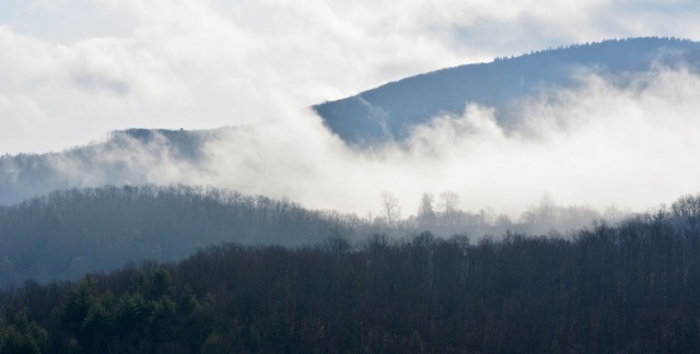 Mist rising from the mountain